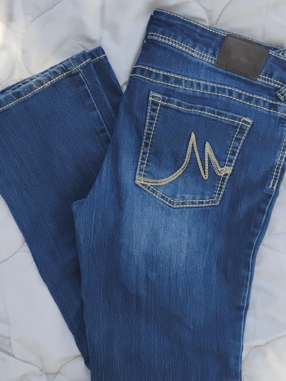 Maurices Dark Blue Straight-Leg Jeans with Embroidered Back Pocket